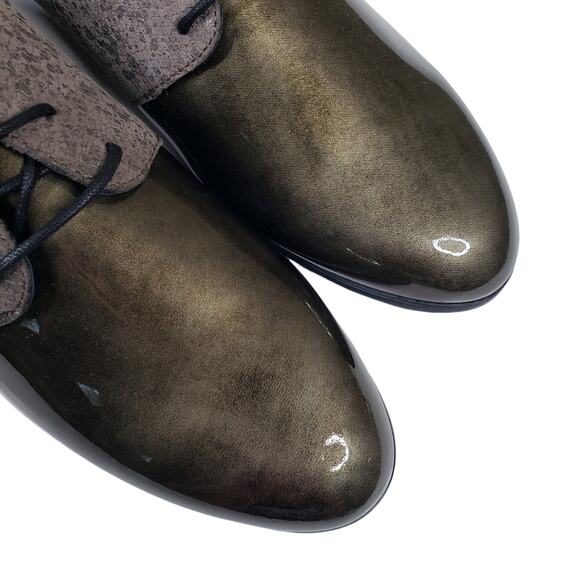 Munro Womens 7.5 Markella Derby in Brown Patent Leather NEW - Picture 7 of 11